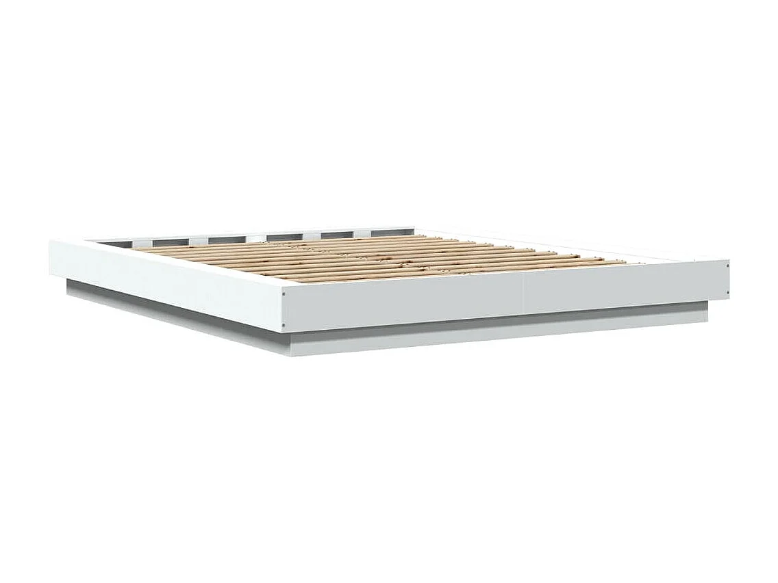 Cadre de lit avec lumières LED sans matelas blanc 150x200 cm