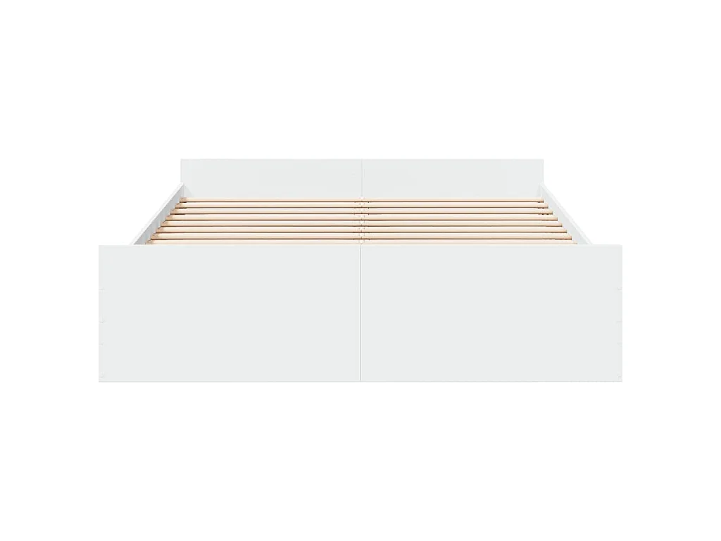 Cadre de lit avec tiroirs sans matelas blanc 140x200 cm