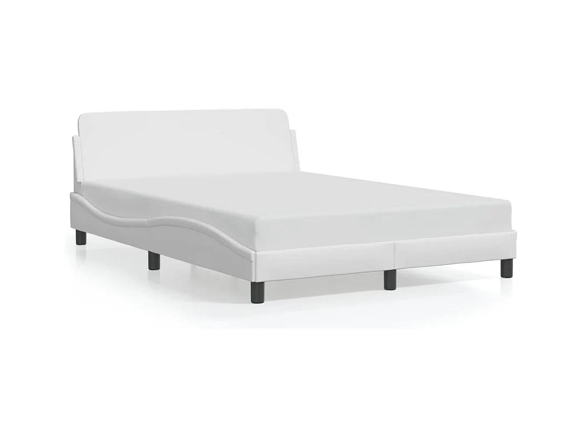 Cadre de lit sans matelas blanc 140x200 cm similicuir