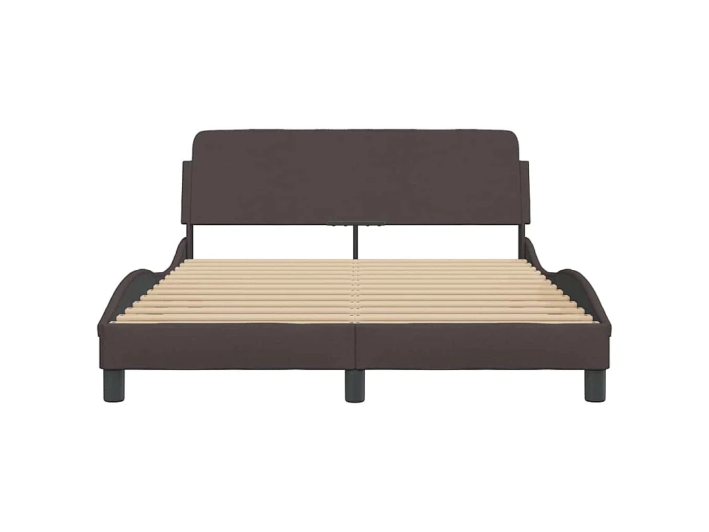 Cadre de lit Dover marron foncé 140x190 cm tissu