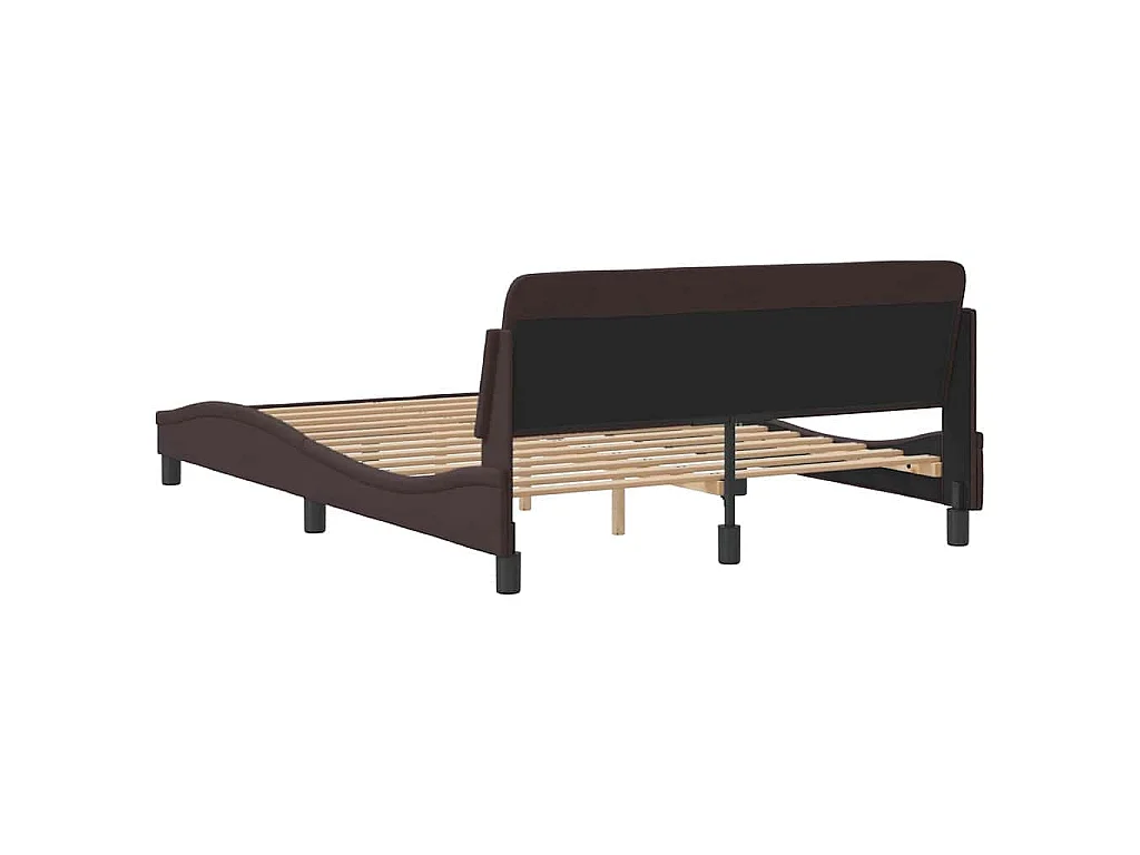 Bedframe "Dover" stof donkerbruin 140x190 cm