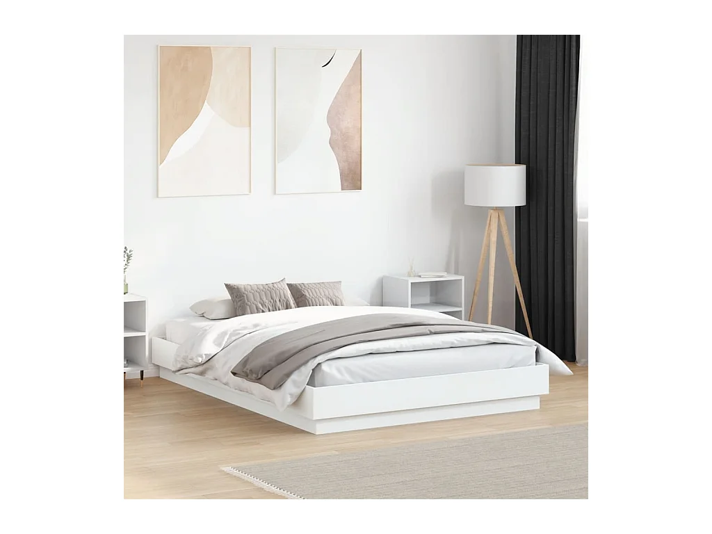 Cadre de lit sans matelas blanc 120x190 cm