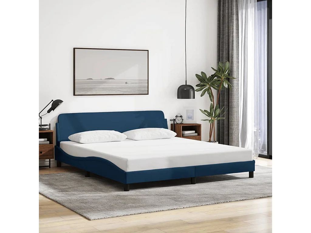 Bedframe met hoofdeinde "Dover" 180x200 cm stof blauw
