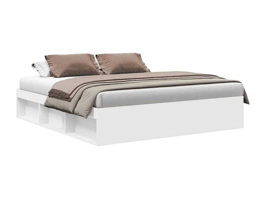Cadre de lit sans matelas blanc 200x200 cm