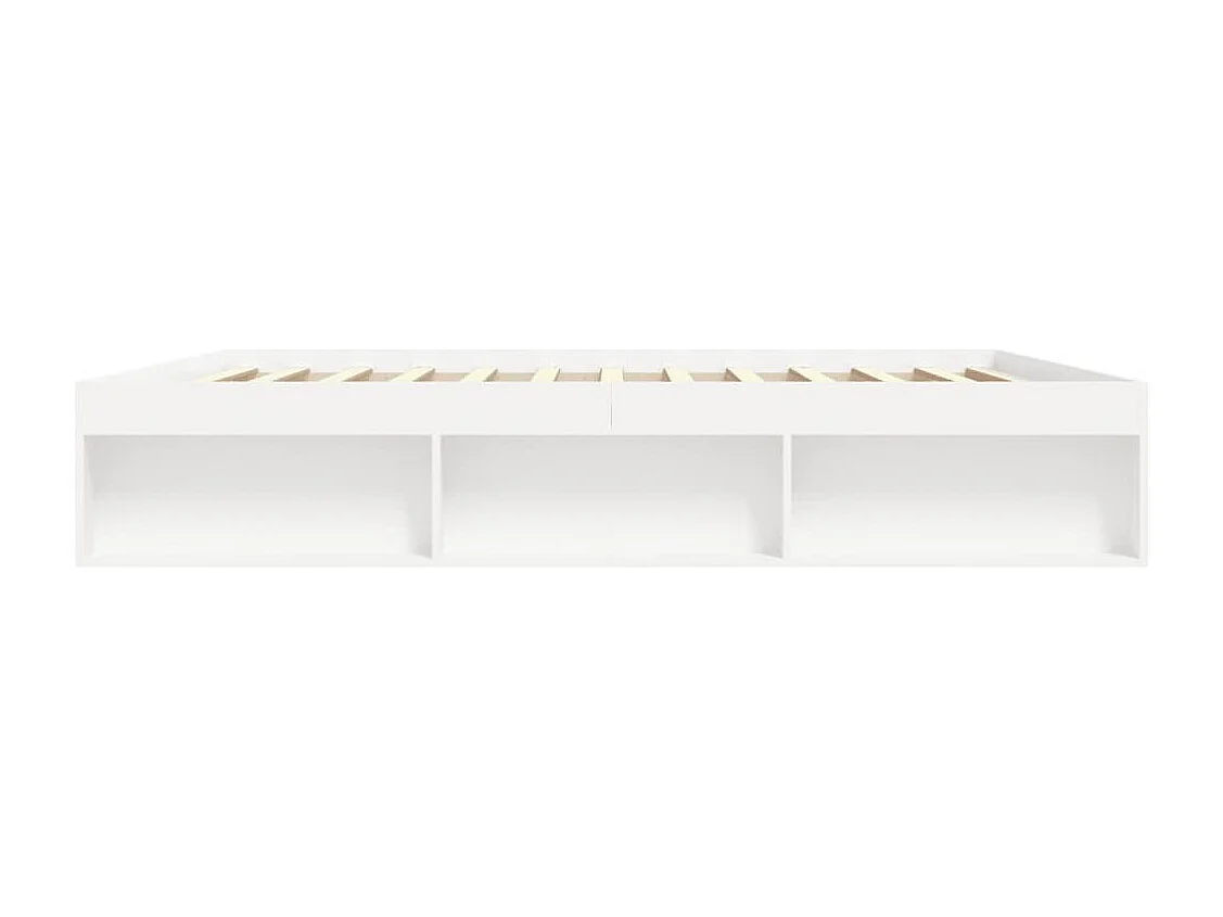 Cadre de lit sans matelas blanc 200x200 cm