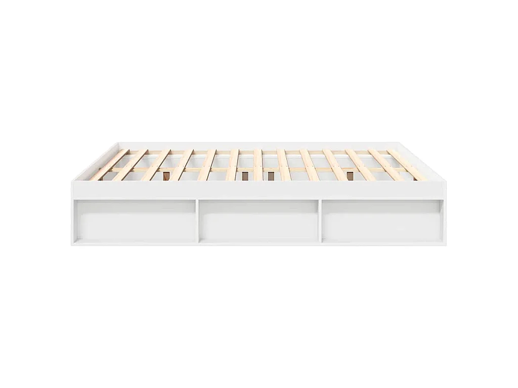 Cadre de lit sans matelas blanc 200x200 cm
