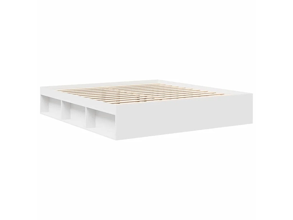 Cadre de lit sans matelas blanc 200x200 cm