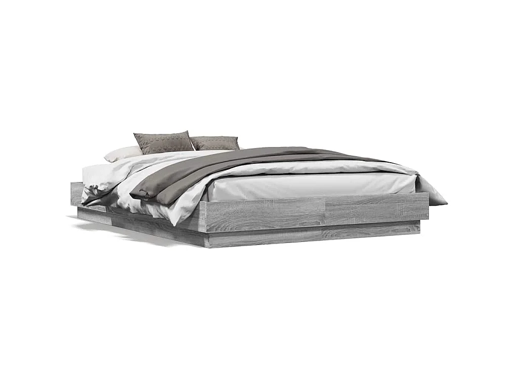 Cadre de lit sans matelas sonoma gris 120x190 cm