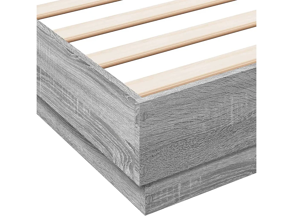 Cadre de lit sans matelas sonoma gris 120x190 cm