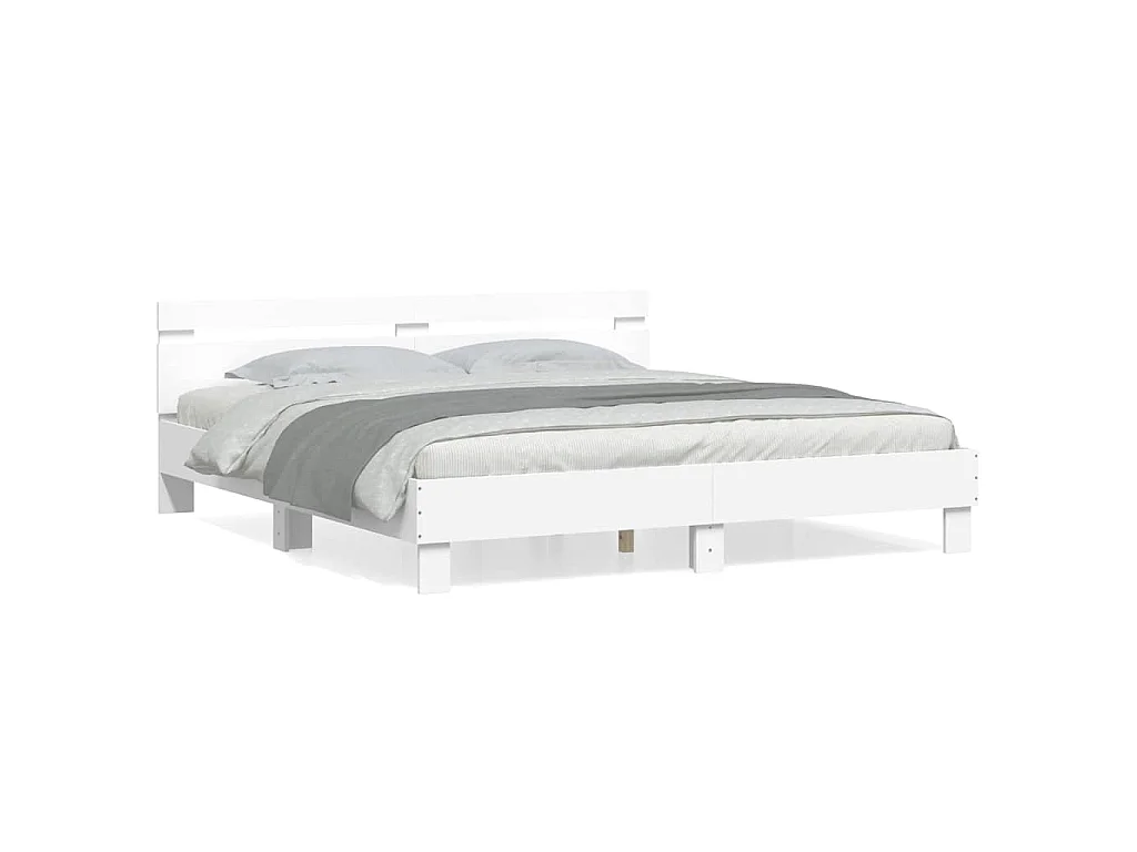 Estrutura cama c/ cabeceira 180x200 cm derivados madeira branco