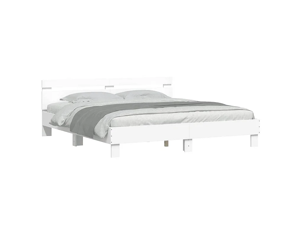 Estrutura cama c/ cabeceira 180x200 cm derivados madeira branco