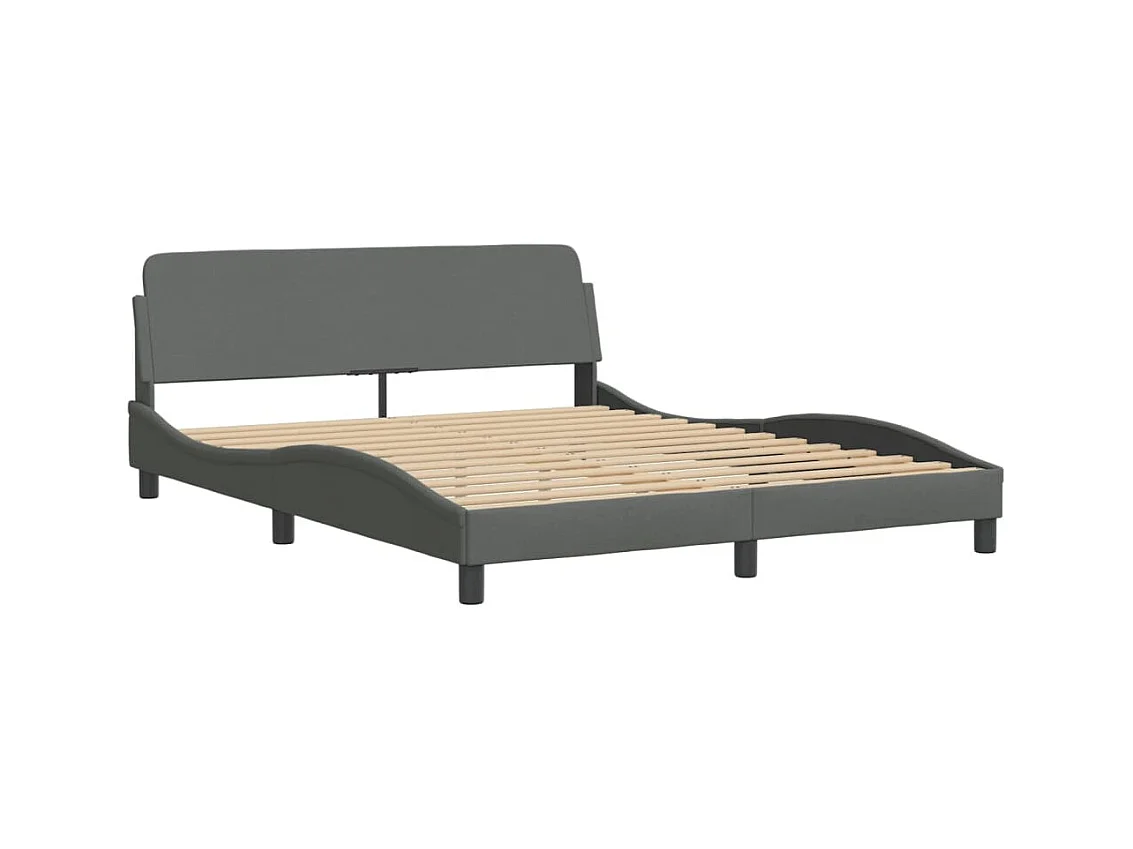 Bed met matras "Dover" stof donkergrijs 160x200 cm