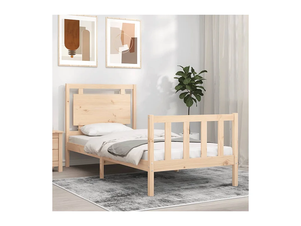 Cadre de lit sans matelas 100x200 cm bois massif de pin