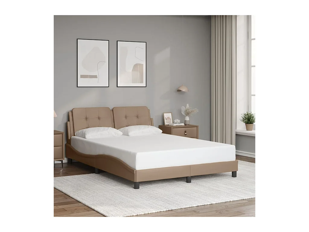 Cadre de lit sans matelas cappuccino 120x200 cm similicuir