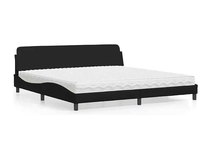 Bed met matras "Dover" kunstleer zwart 200x200 cm