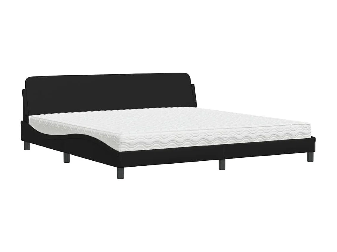 Lit avec matelas Dover noir 200x200 cm similicuir