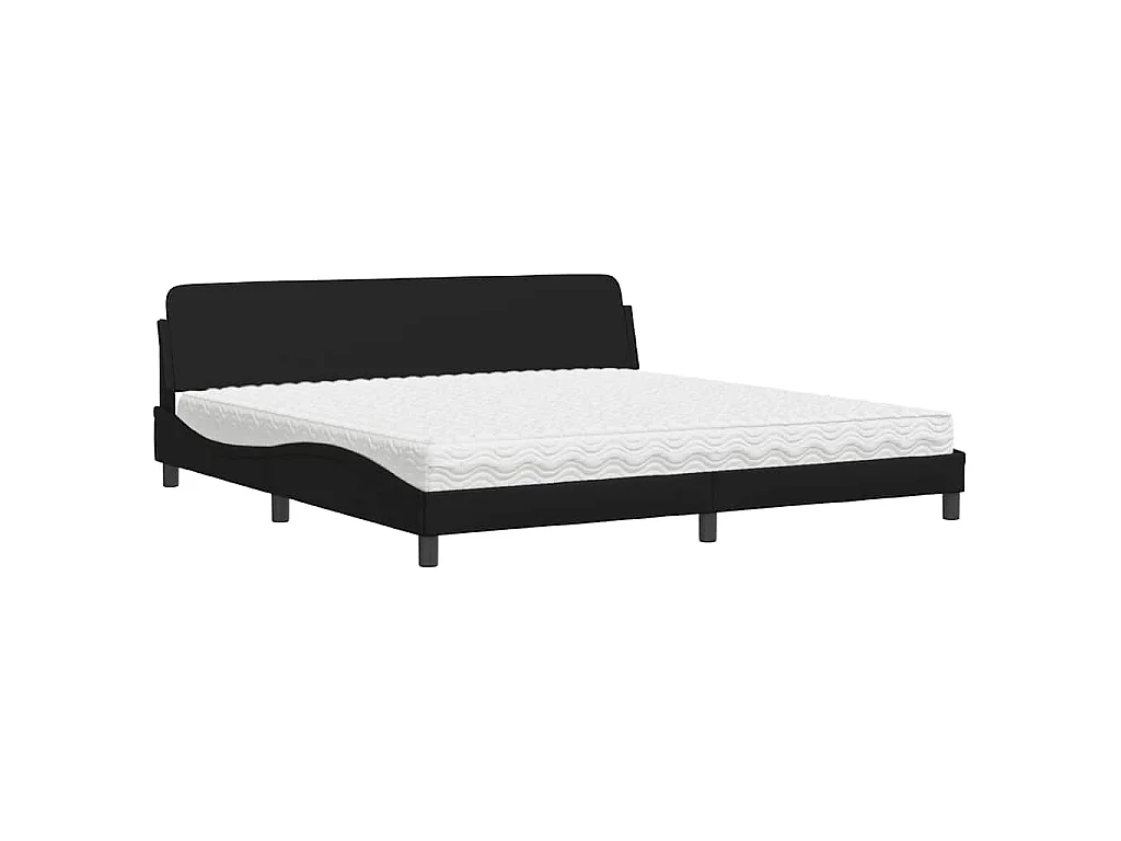 Bed met matras "Dover" kunstleer zwart 200x200 cm