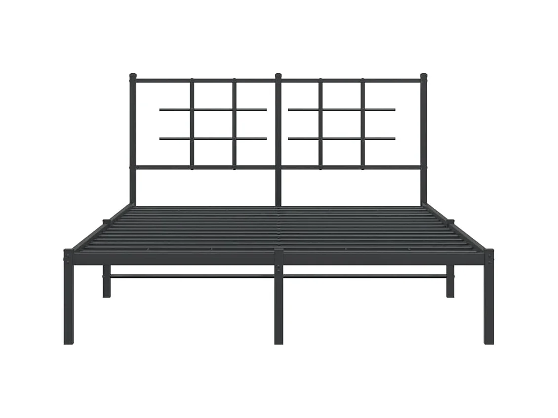 Giroletto con Testiera in Metallo Nero 140x200 cm