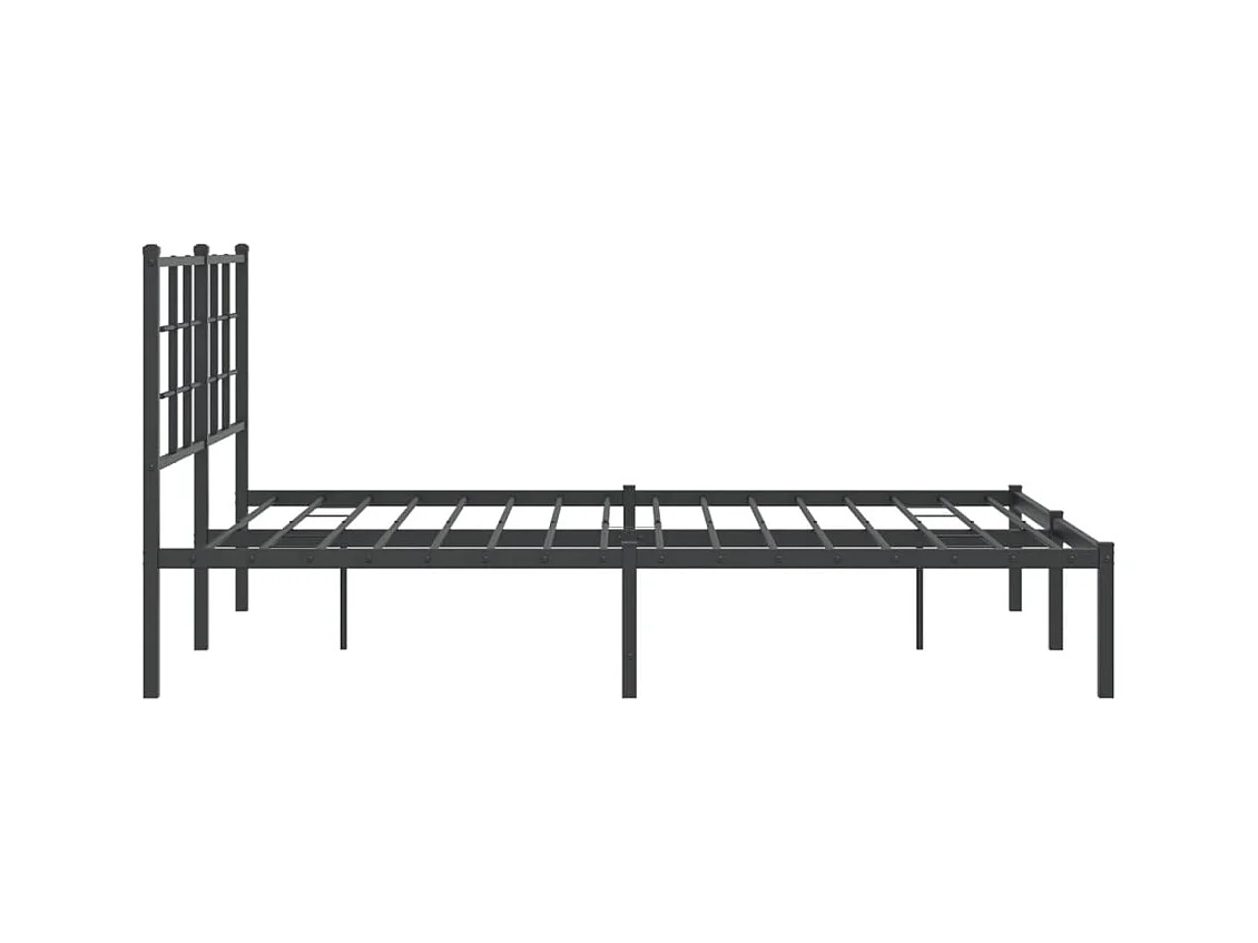 Giroletto con Testiera in Metallo Nero 140x200 cm