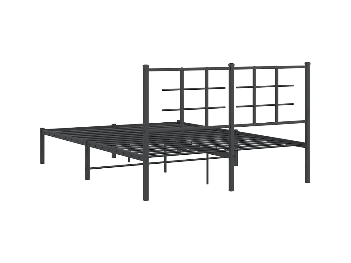 Giroletto con Testiera in Metallo Nero 140x200 cm
