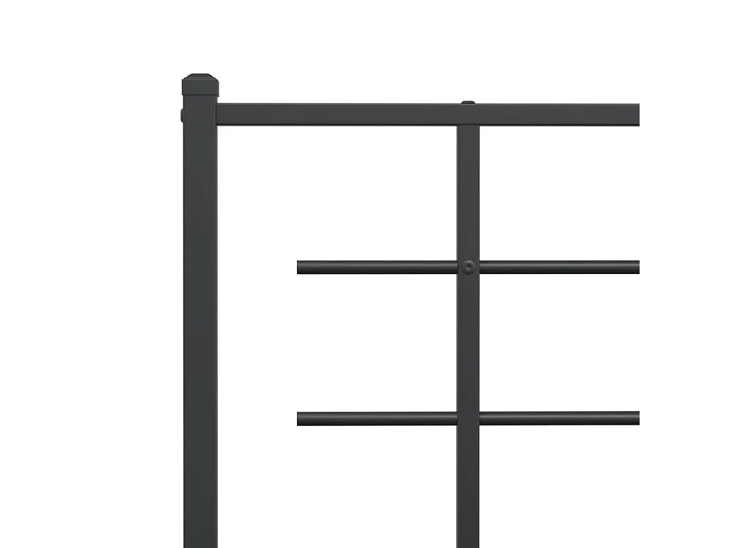 Bedframe met hoofdbord metaal zwart 140x200 cm