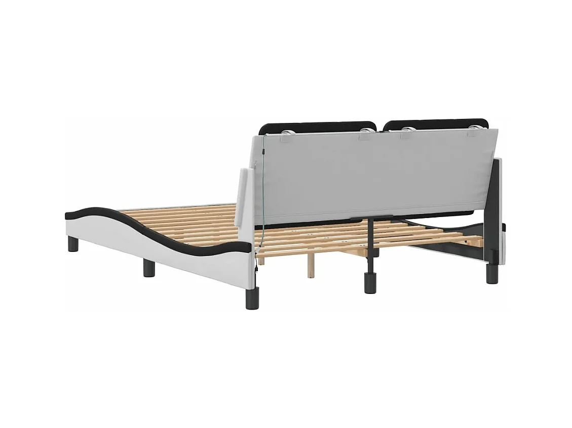 Giroletto con LED senza Materasso Zadar Bianco e Nero 140x200 cm