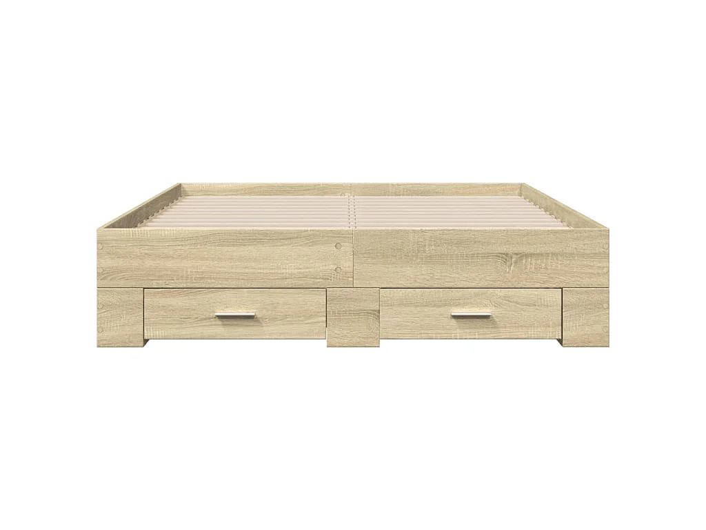 Cadre de lit avec tiroirs sans matelas chêne sonoma 140x190 cm