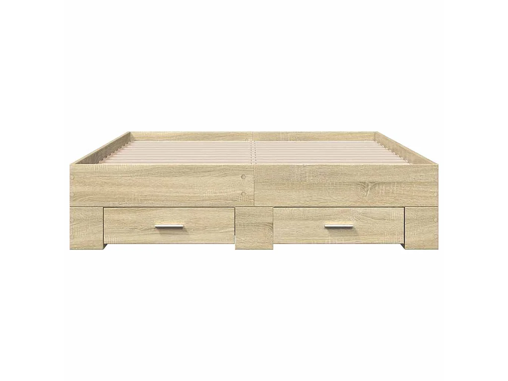 Cama con cajones madera ingeniería roble Sonoma 140x190 cm