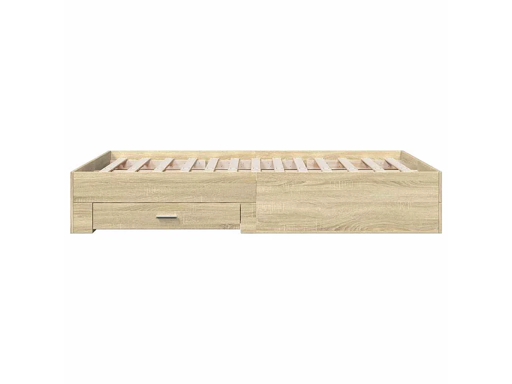 Cadre de lit avec tiroirs sans matelas chêne sonoma 140x190 cm