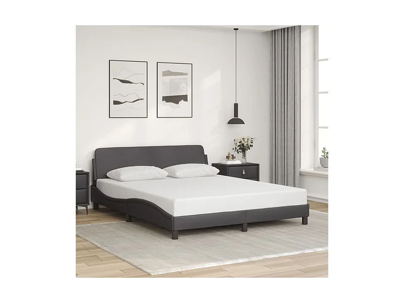 Bedframe "Dover" kunstleer grijs 160x200 cm