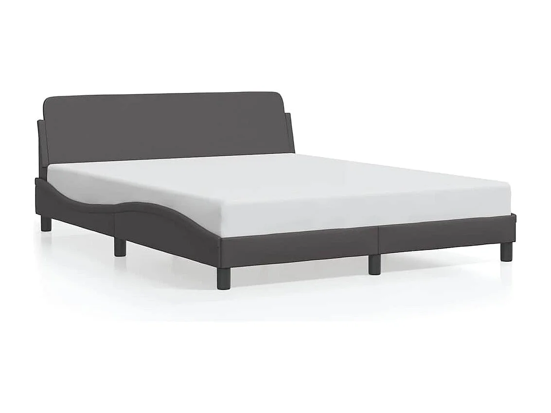 Bettgestell "Dover" Grau 160x200 cm Kunstleder