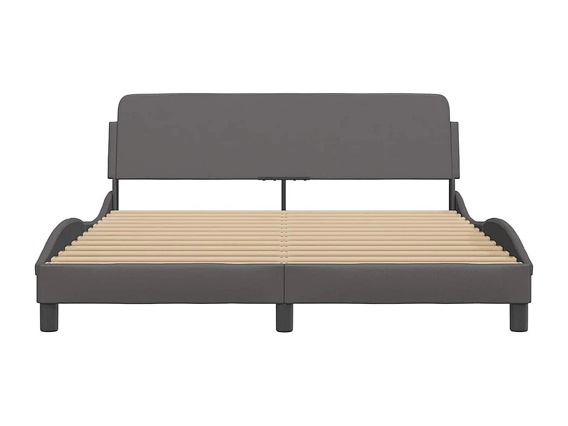 Bettgestell "Dover" Grau 160x200 cm Kunstleder