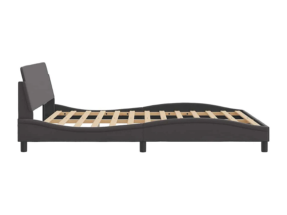 Bettgestell "Dover" Grau 160x200 cm Kunstleder