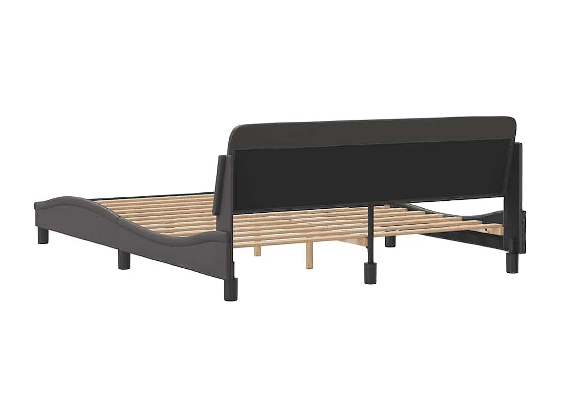 Bettgestell "Dover" Grau 160x200 cm Kunstleder