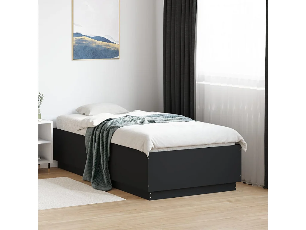 Bettgestell Schwarz 75x190 cm Holzwerkstoff