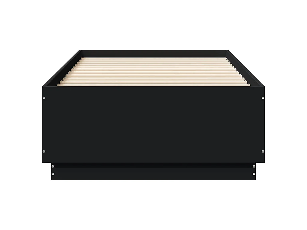 Cadre de lit sans matelas noir 75x190 cm