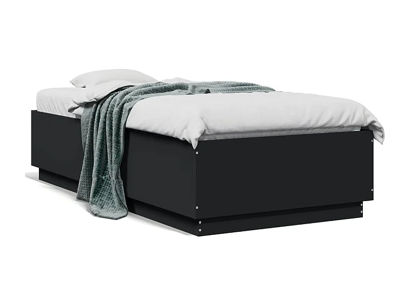 Cadre de lit sans matelas noir 75x190 cm