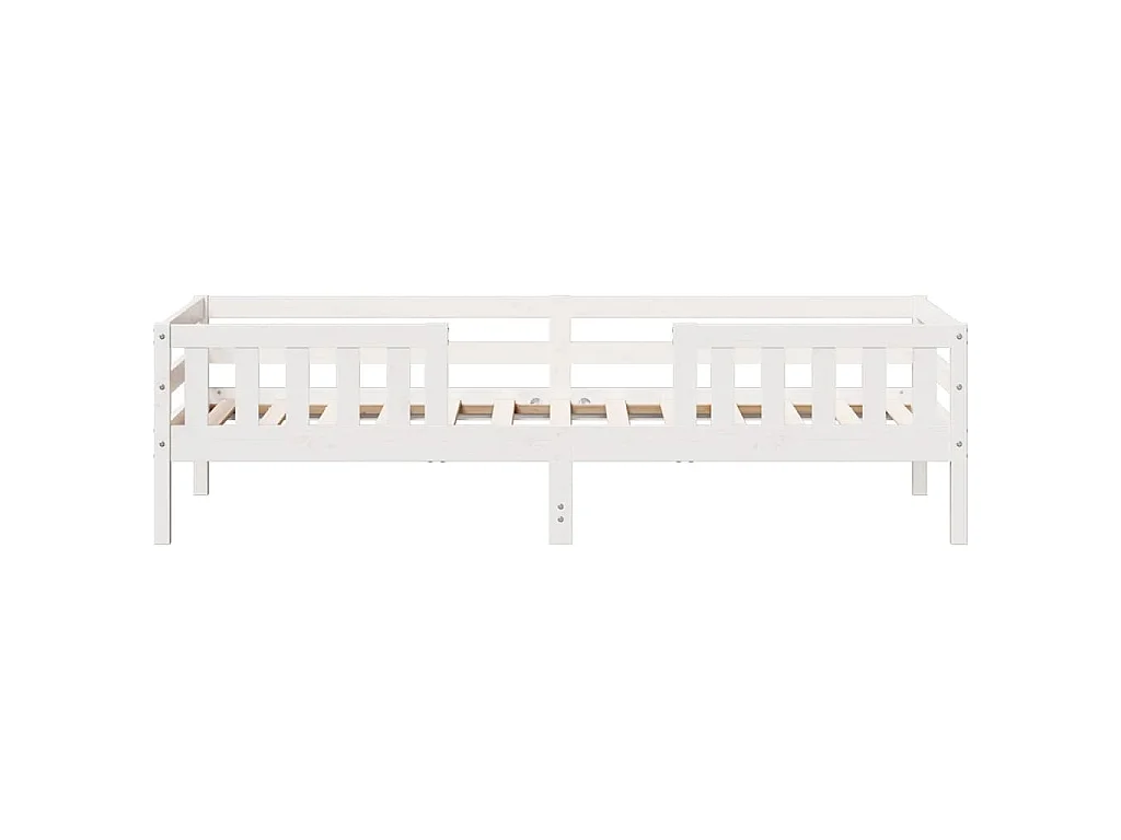 Estructura de cama sin colchón madera maciza blanca 75x190 cm