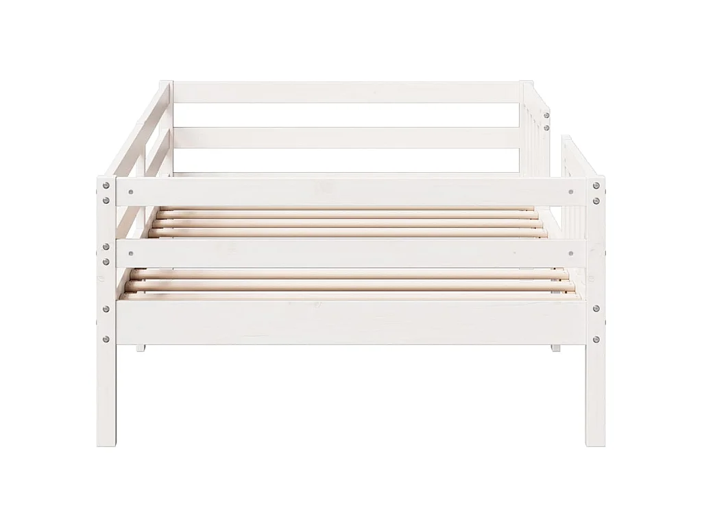 Estructura de cama sin colchón madera maciza blanca 75x190 cm