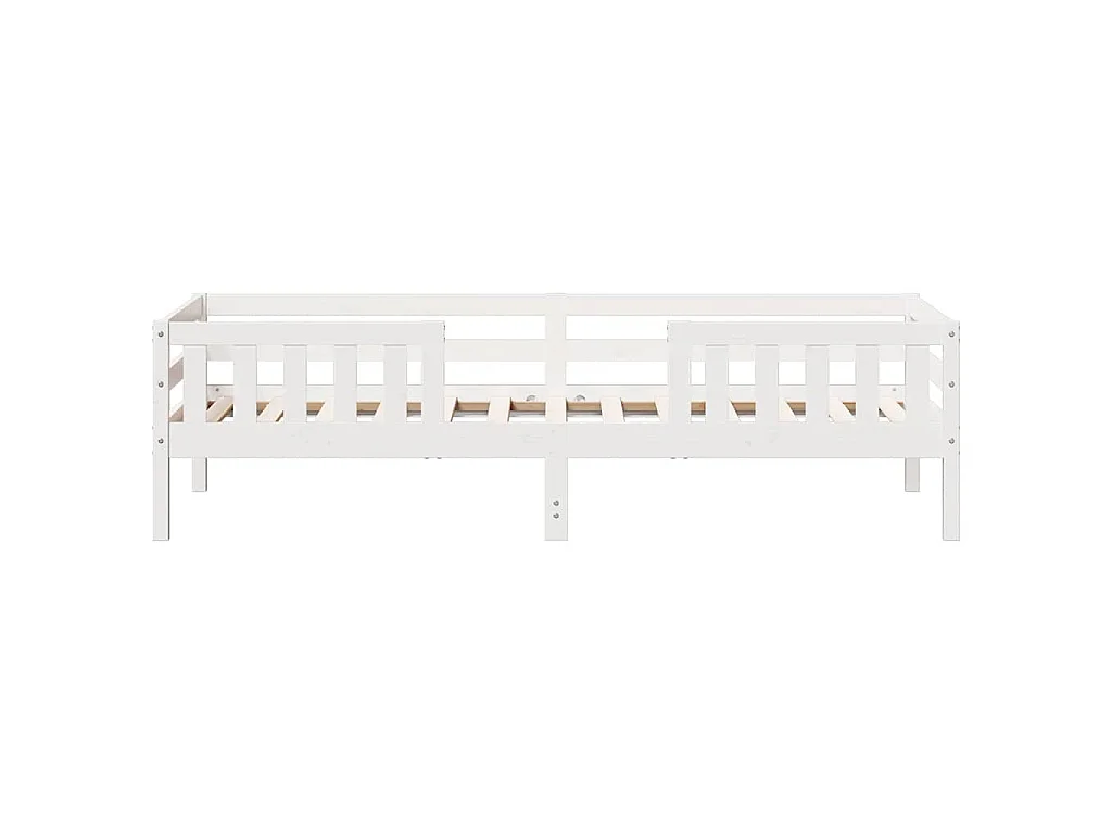 Cadre de lit sans matelas blanc 75x190 cm bois de pin massif