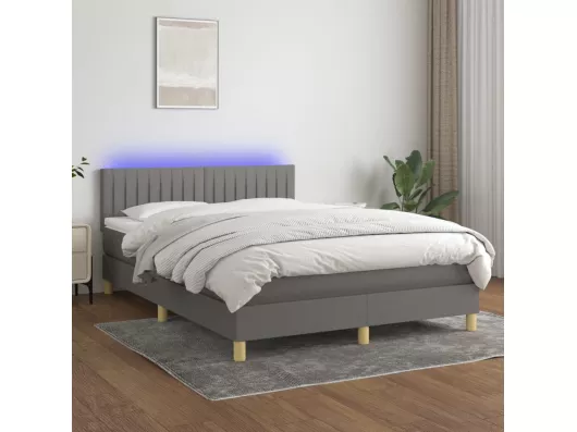 Kauf Unique Boxspringbett mit Matratze & LED Dunkelgrau 140x190 cm Stoff