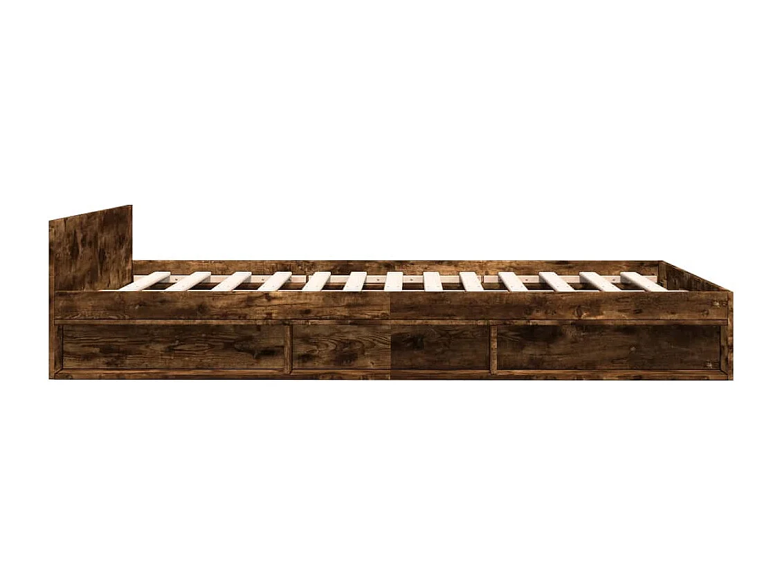 Bedframe met lades bewerkt hout gerookt eikenkleurig 140x190 cm