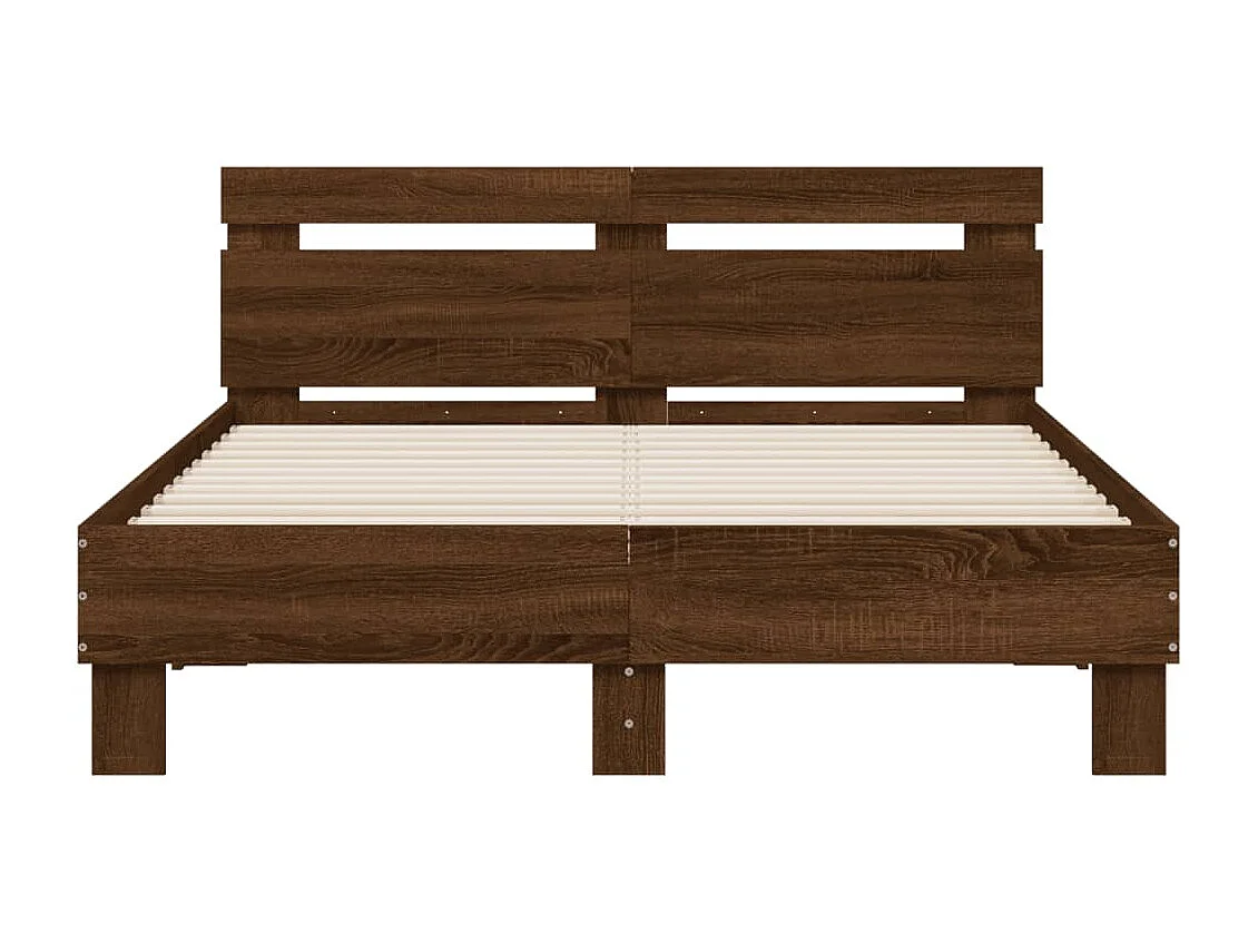 Cadre de lit avec LED sans matelas chêne marron 120x190 cm