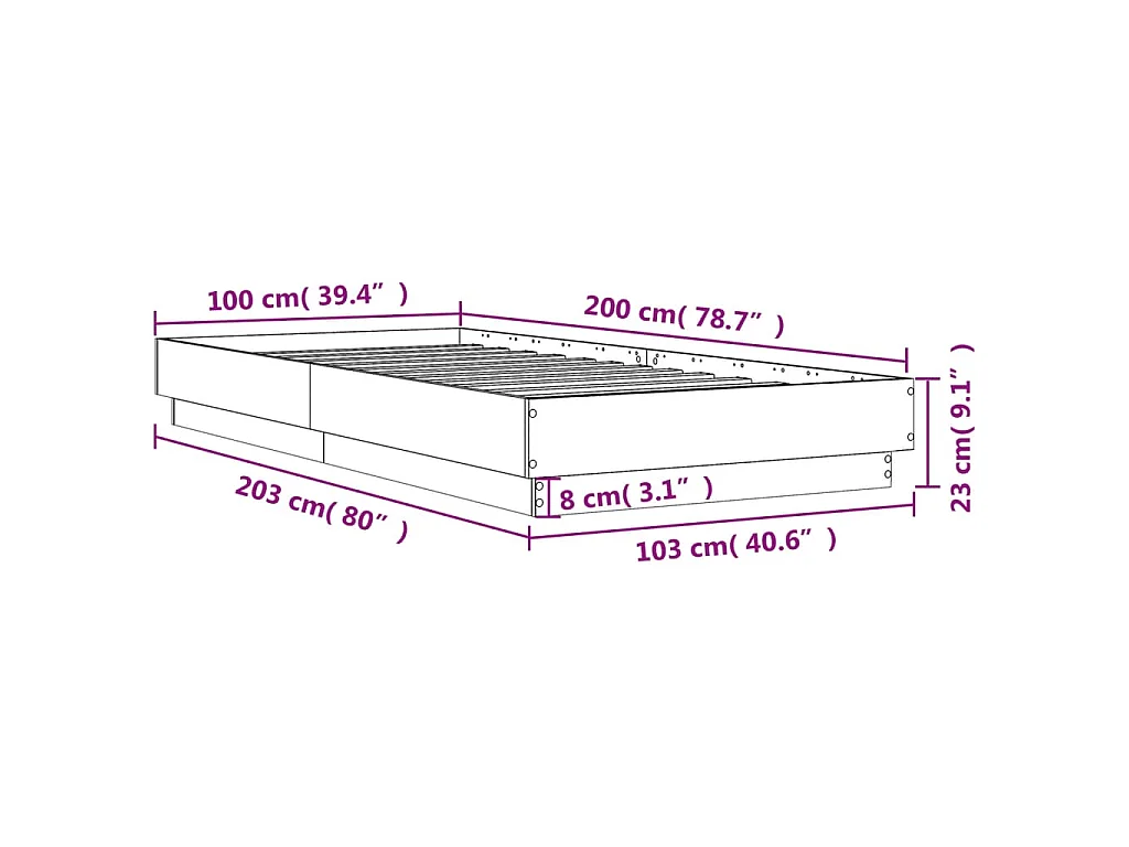 Giroletto con LED Bianco 100x200 cm