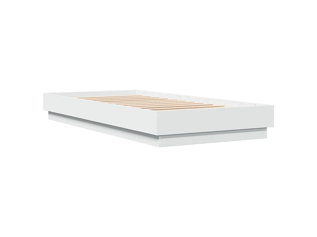 Bedframe met LED-verlichting wit 100x200 cm