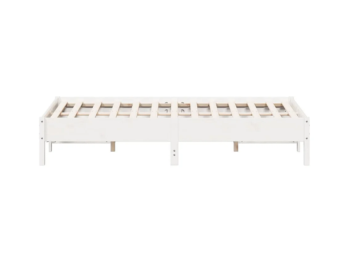 Cadre de lit sans matelas blanc 160x200 cm bois de pin massif