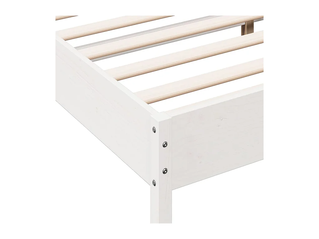 Cadre de lit sans matelas blanc 160x200 cm bois de pin massif