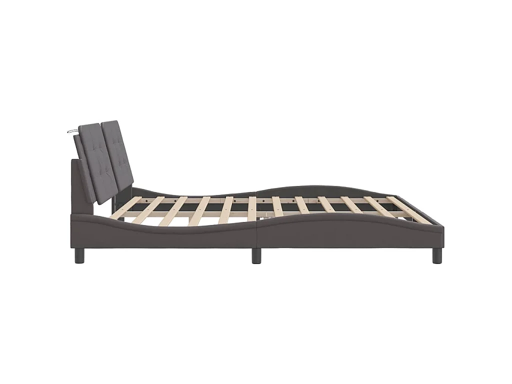 Bedframe met LED zonder matras "Zadar" grijs 200x200 cm