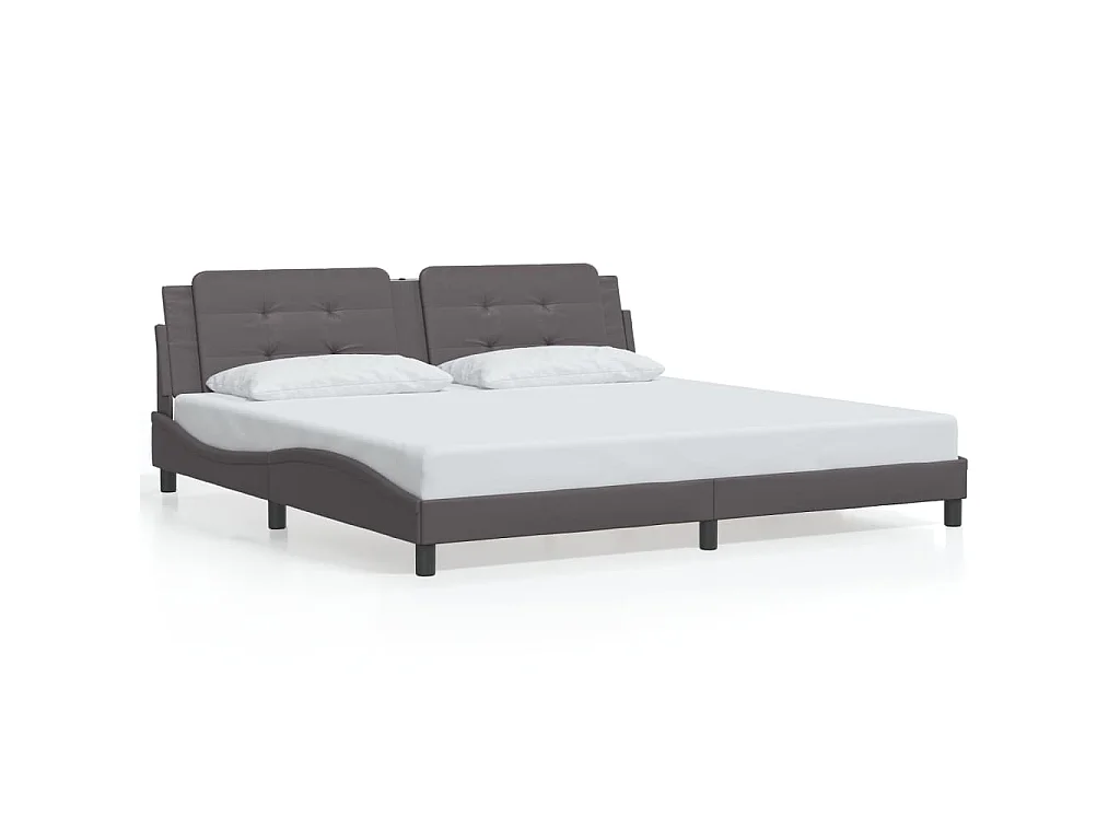 Bedframe met LED zonder matras "Zadar" grijs 200x200 cm