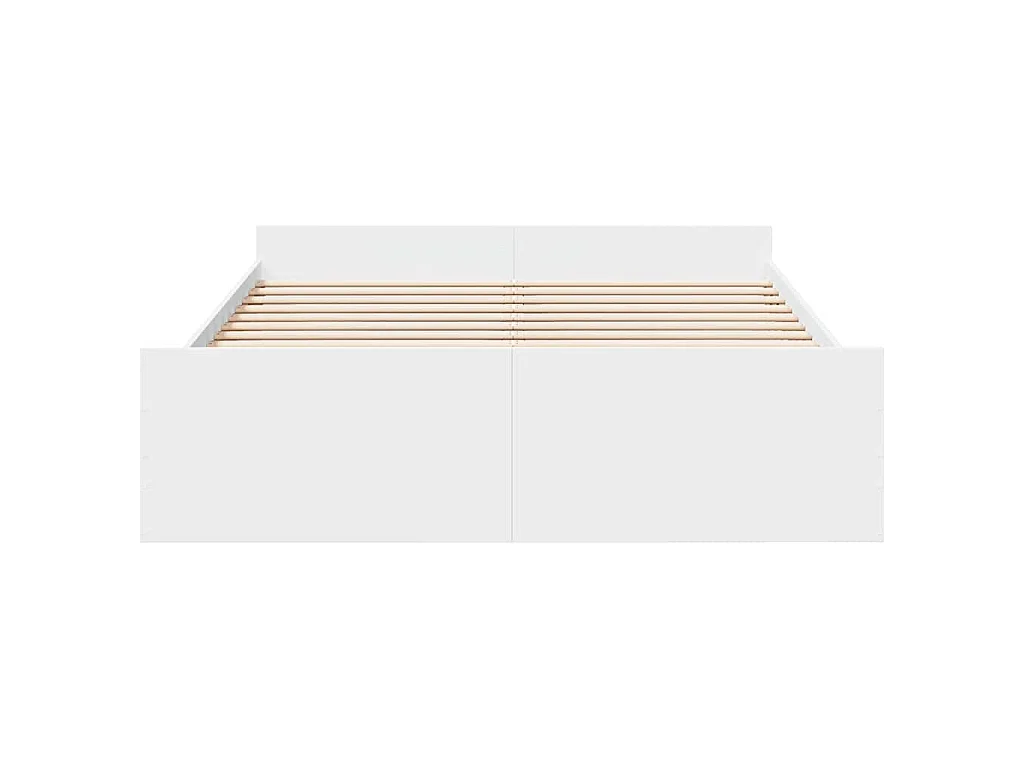 Cadre de lit avec tiroirs sans matelas blanc 150x200 cm